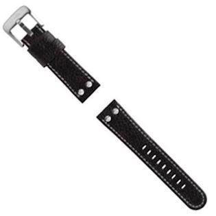 Canteen Style TW Steel sort ægte læder urrem 22mm